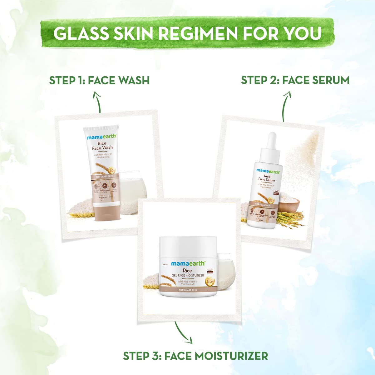 Mamaearth Rice Water Gel Face Moisturizer | Long Lasting Hydration with Niacinamide | Helps Reduce Spots, Scars & Marks | Fast Absorbing, Lightweight & Non-Sticky | 3.38 Fl Oz/100ml