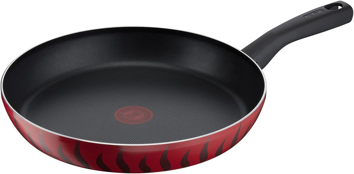 Tefal G6 Tempo Flame 32 Cm Non Stick Frypan With Thermo Spot, Red, Aluminium, C3040883