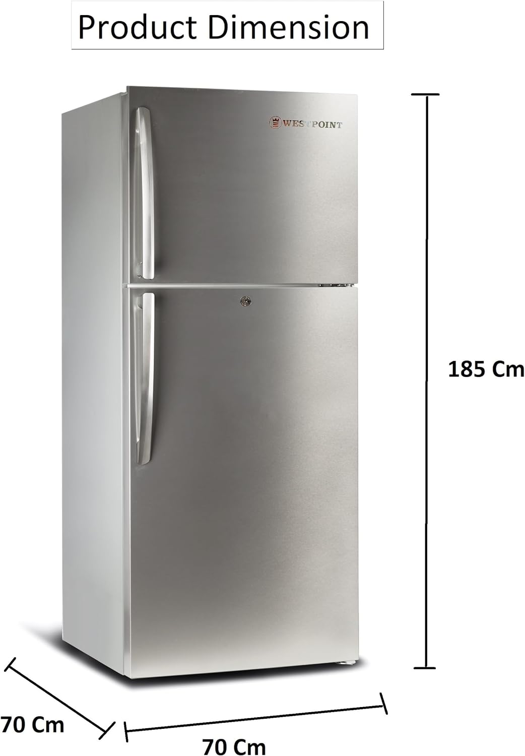 Westpoint 500 Liters Double Door NO FROST Refrigerator 4 Star ESMA RATED with INVERTER COMPRESSOR One Year Warranty Silver - WNN-5019EIV
