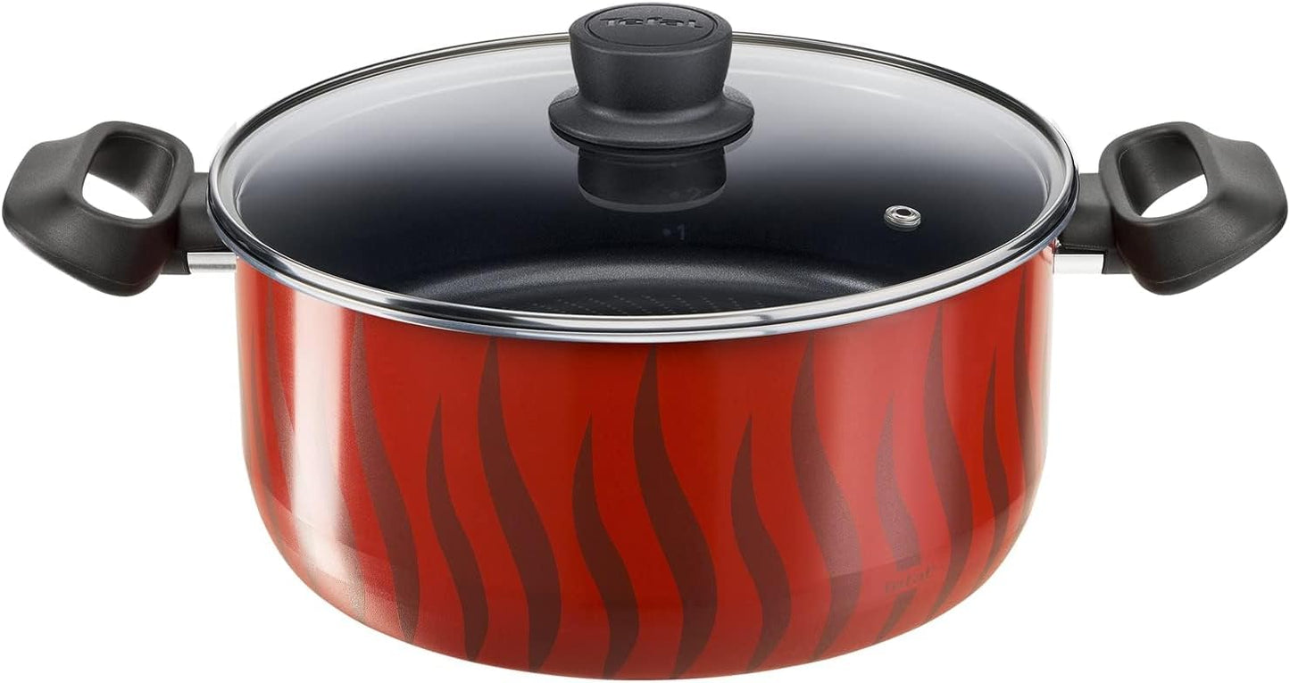 Tefal G6 Tempo Flame 32 Cm Non Stick Frypan With Thermo Spot, Red, Aluminium, C3040883