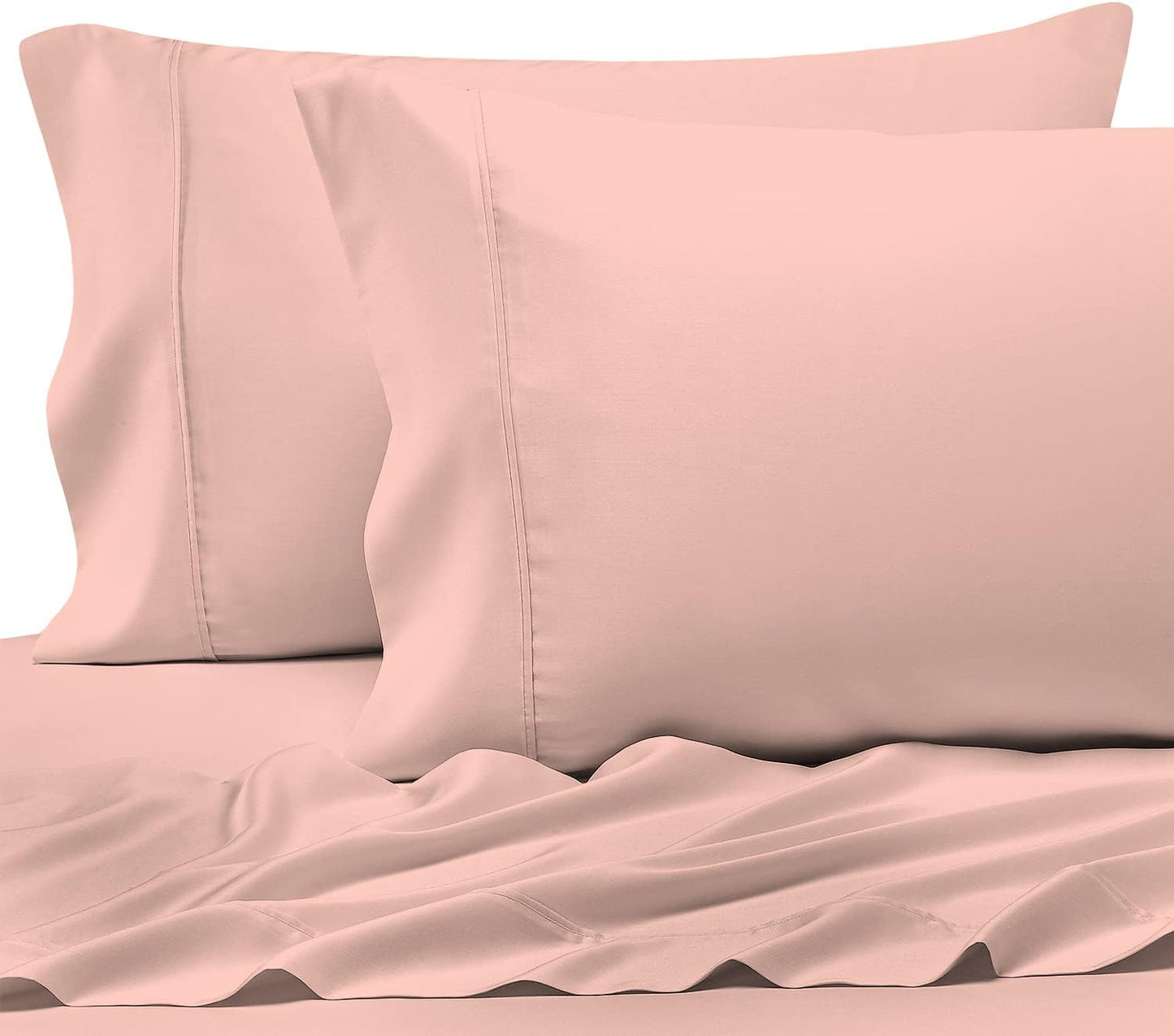 Pizuna Pure 100% Cotton Pillow Cases Queen Size Set of 2 Rio Red, Luxurious 400 Thread Count Long Staple Cotton Sateen with Envelope Closure (Combed Rio Red Cotton Pillow Cases Queen)