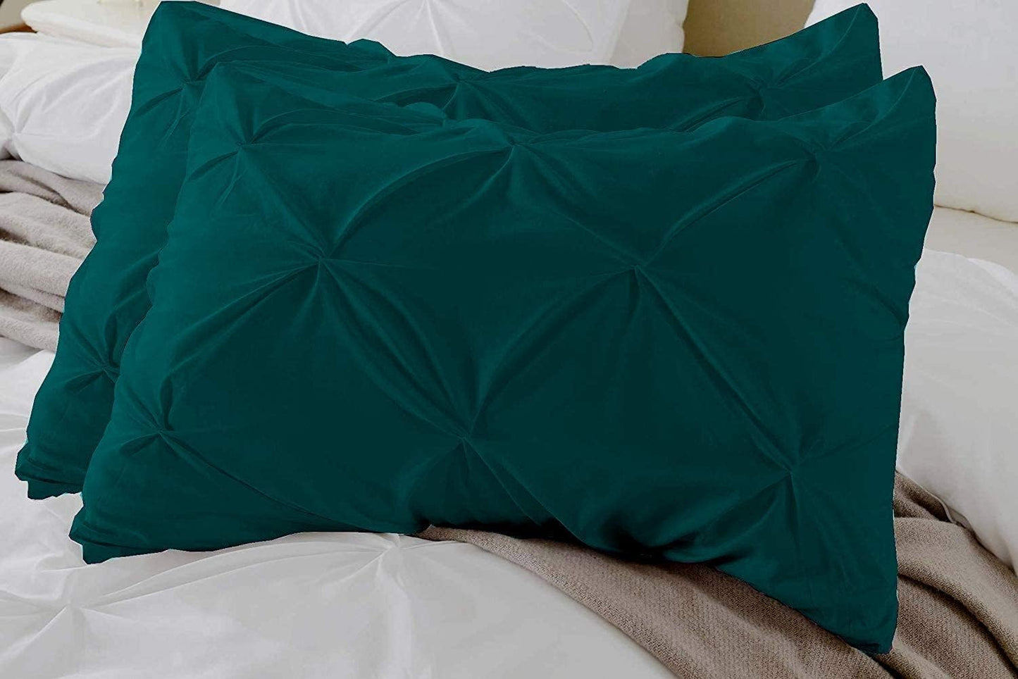 Premium Quality - King/California King Size (94" x 104") Inches, 3Pcs Pinch Pleated Comforter Set, 400GSM 100% Egyptian Cotton 800 Thread Count - Chocolate Solid