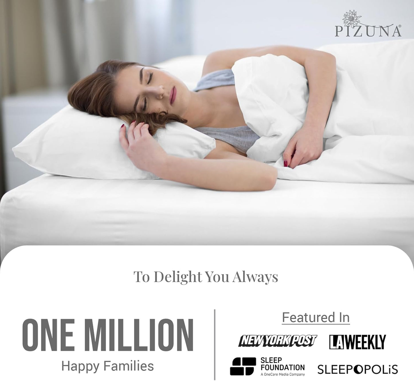 Pizuna Pure 100% Cotton Sheets Split King Size, 600 Thread Count Long Staple Cotton Crisp Sateen Sheets Split King with 15" Deep Pocket (Combed Black Cotton Sheets Split King)