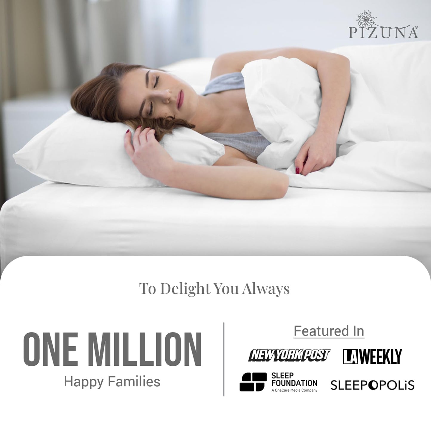 Pizuna 100% Cotton Sheet Set Twin Size Baby Blue, 600 Thread Count Long Staple Cotton Sateen Weave Crisp Sheet & Pillowcase Set, Deep Pocket Sheets Fits 15" (Combed Cotton Bed Sheet Set -3PC)