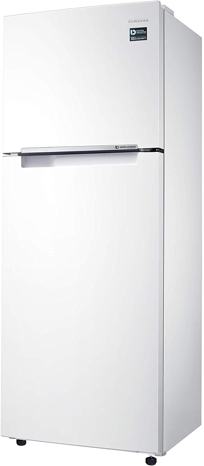 Samsung 450 Liters Top Mount Refrigerator, Twin Cooling Plus, Tempered glass shelves, White - RT45K5000WW, 1 Year Warranty