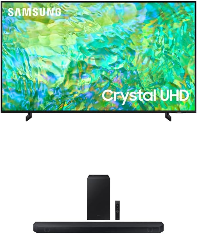 SAMSUNG Serie Crystal UHD de 65 pulgadas 4K CU8000 PurColor, seguimiento de objetos Sound Lite, Q-Symphony, Motion Xcelerator, Ultra delgado, control remoto solar, Smart TV con Alexa incorporado