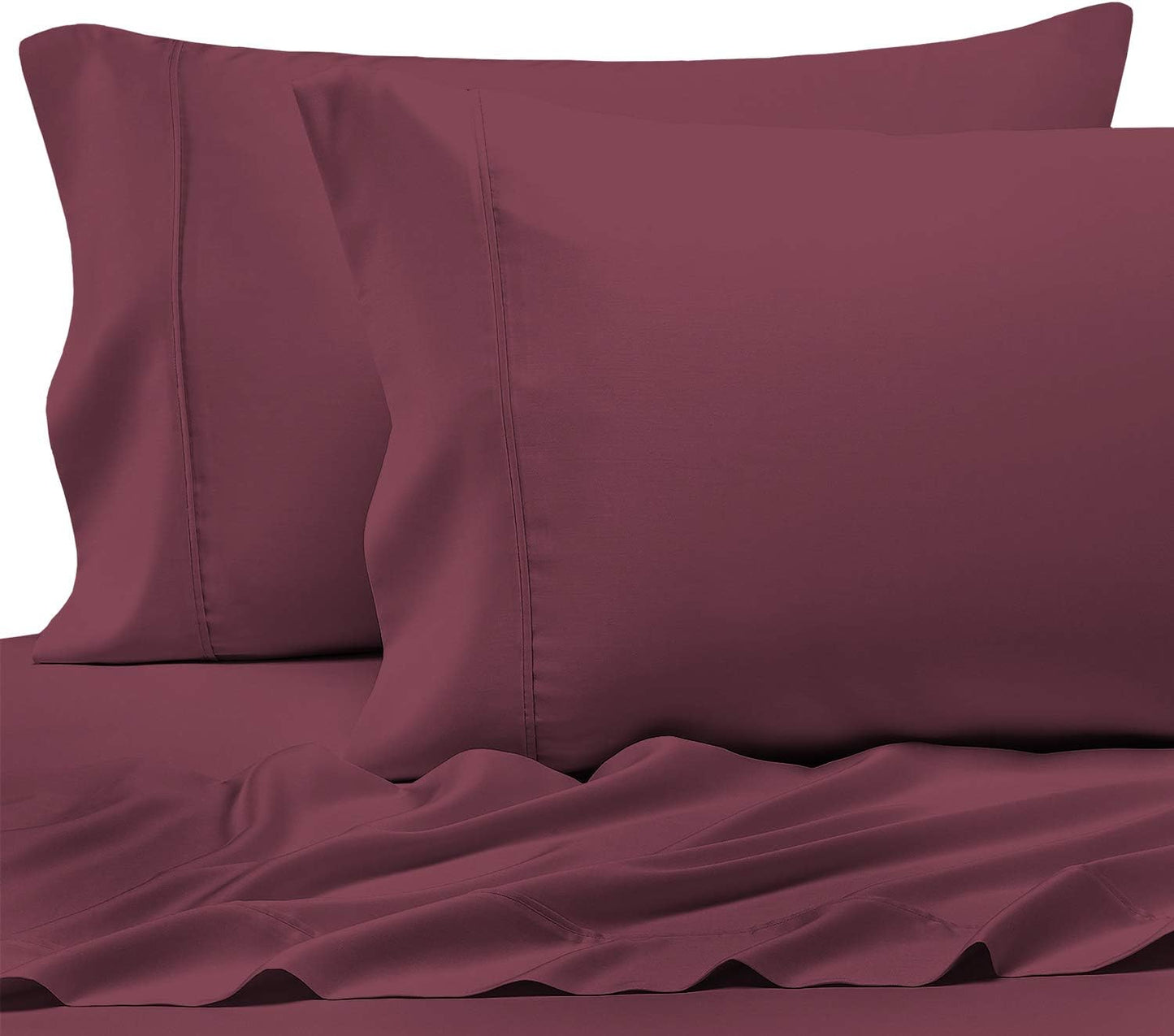 Pizuna Pure 100% Cotton Pillow Cases Queen Size Set of 2 Rio Red, Luxurious 400 Thread Count Long Staple Cotton Sateen with Envelope Closure (Combed Rio Red Cotton Pillow Cases Queen)