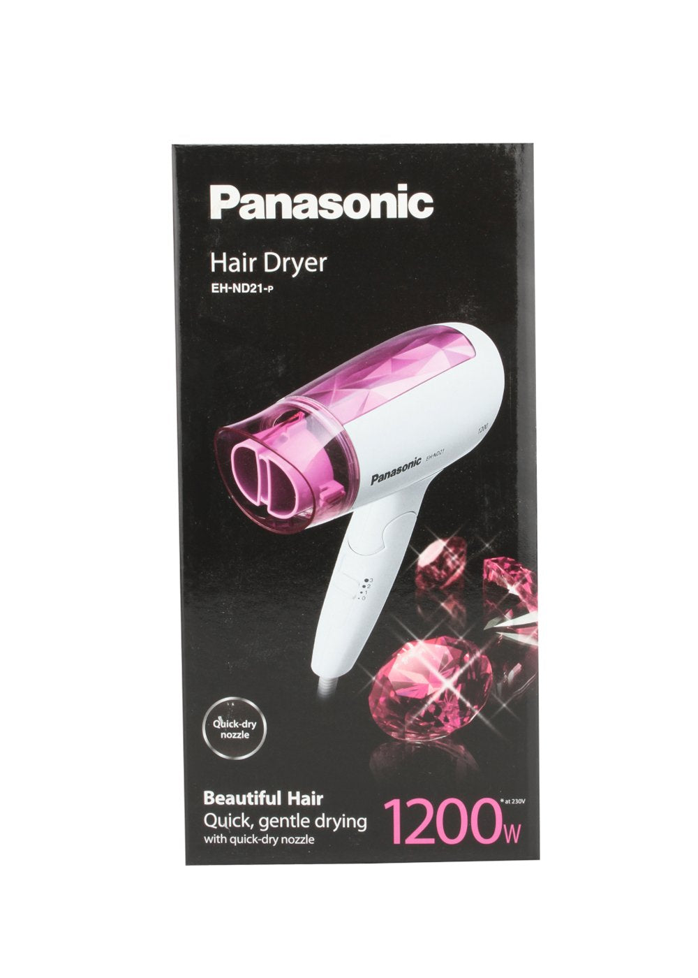 Panasonic EH-ND21-P62B 1200 Watts Foldable Hair Dryer with Cool Air and Quick Dry Nozzle-White