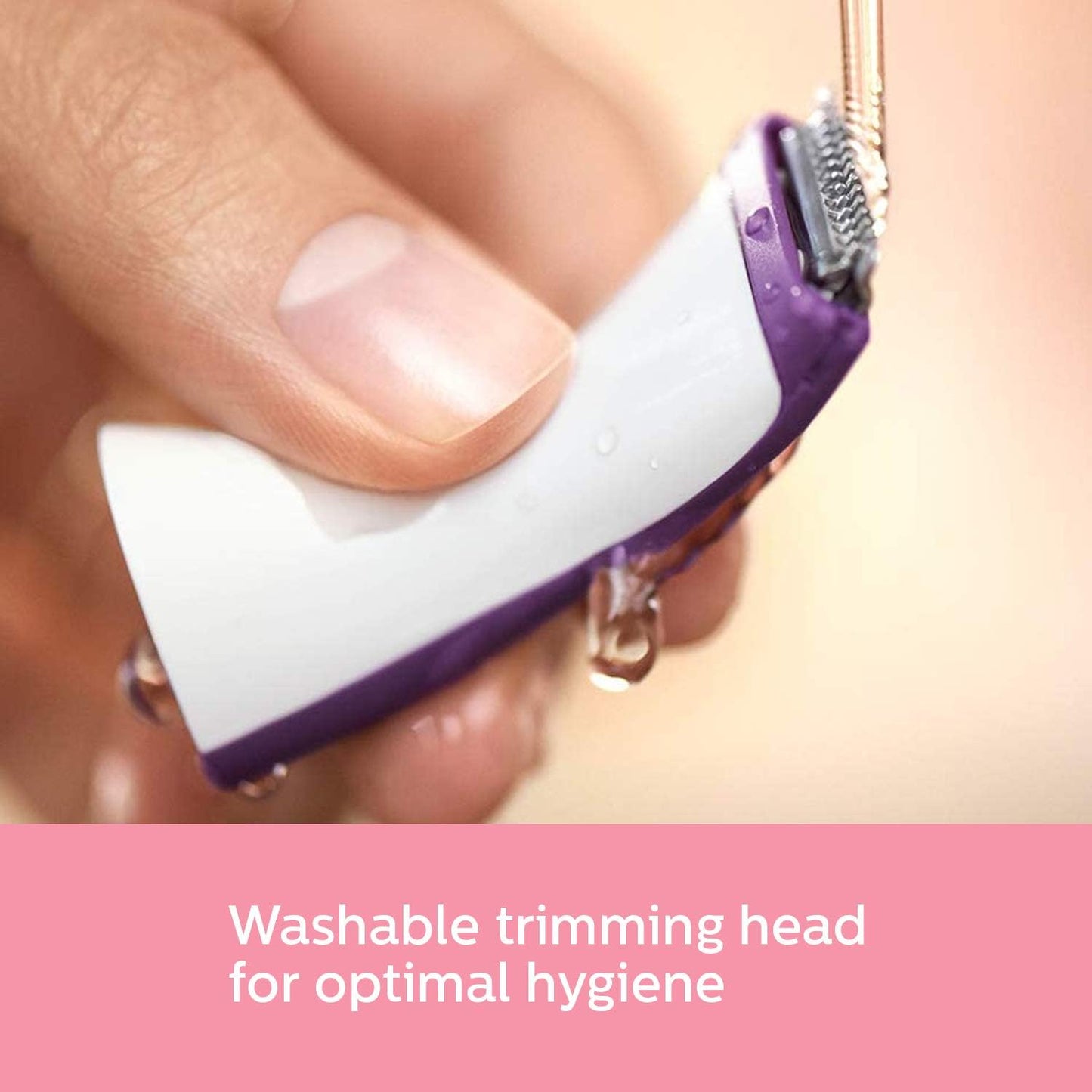 PHILIPS Essential Bikini Trimmer. Trim. Shave & Style. Mini Shaving Head Included. Portable. Battery , Brt38315, Whitepurple