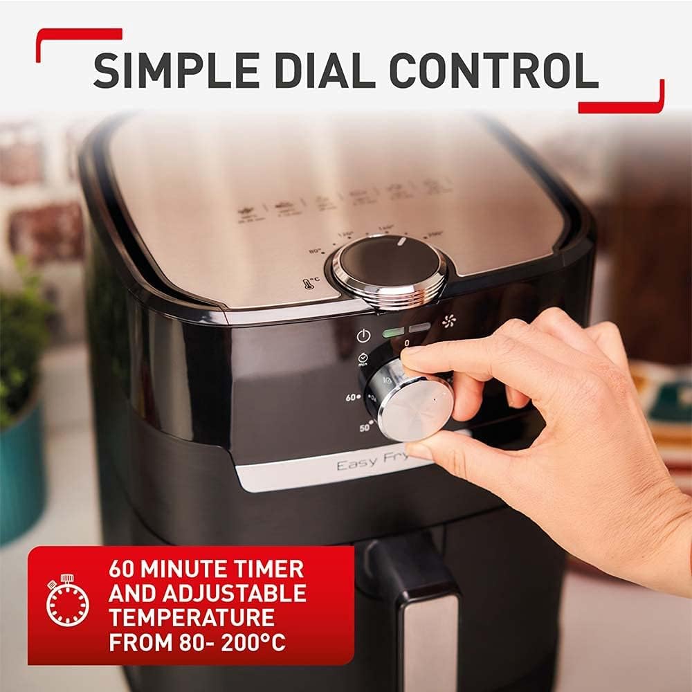 TEFAL Air Fryer | Easy Fry & Grill Digital 2-in-1 |4.2 L Capacity | 1550 W | Healthy Cooking | Air Fry + Grill | 8 Automatic Programs |Adjustable Temperature | Timer | 2 Years Warranty | EY505D27
