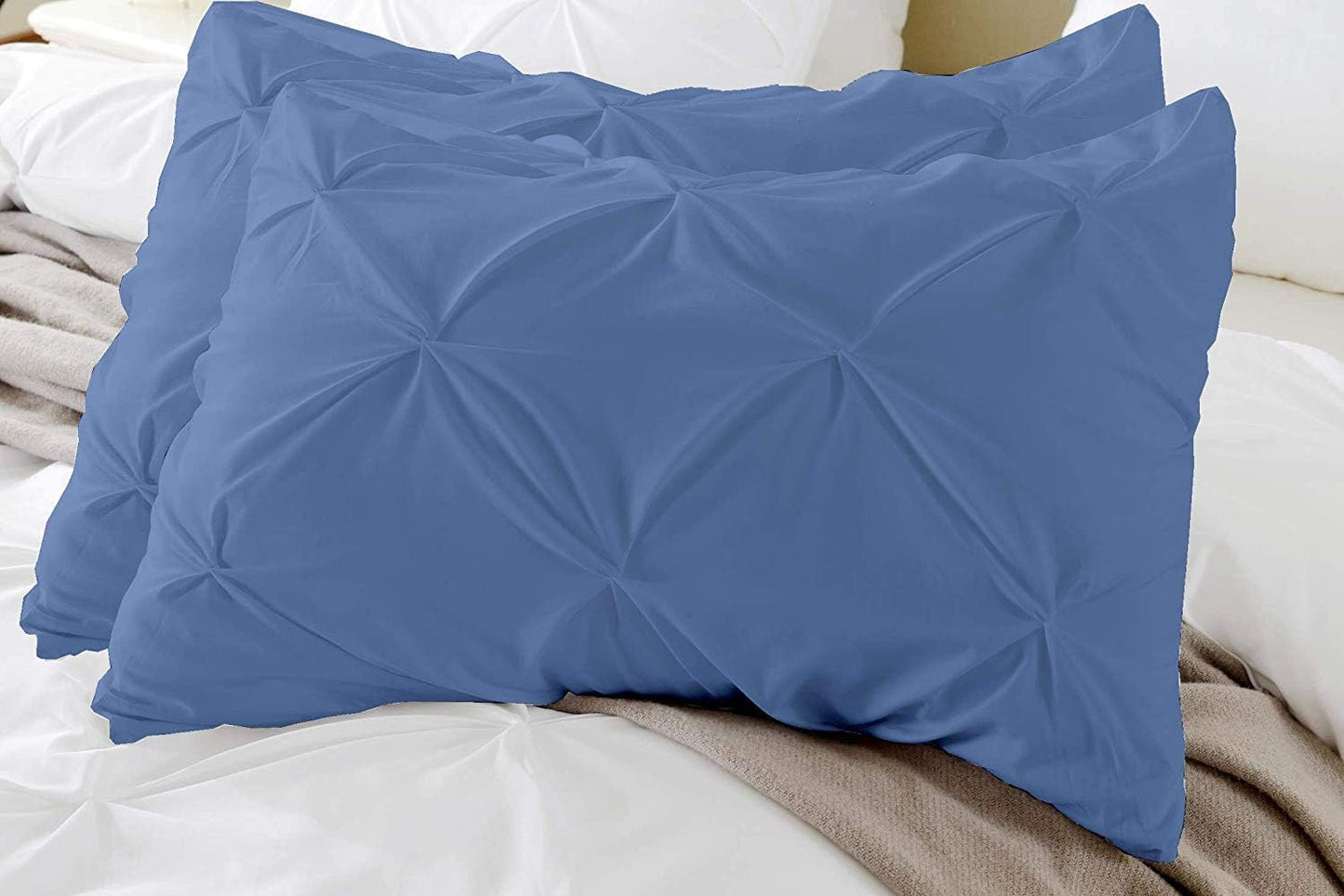 Premium Quality - King/California King Size (94" x 104") Inches, 3Pcs Pinch Pleated Comforter Set, 400GSM 100% Egyptian Cotton 800 Thread Count - Chocolate Solid