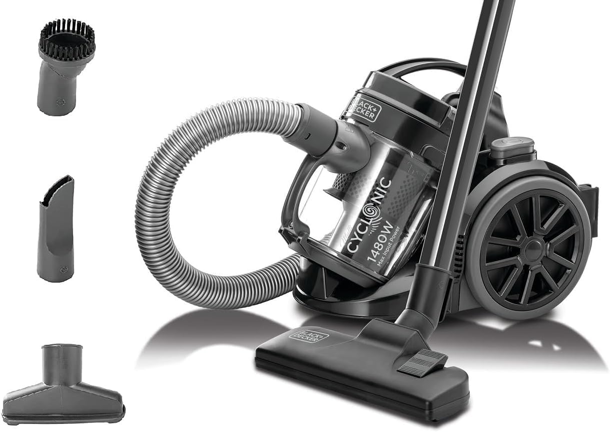 Black+Decker Multi-Cyclonic Bagless Vacuum Cleaner With 6 Stage Filtration 1480W 1.8L Black Vm1480-B5"Min 1 year manufacturer warranty"