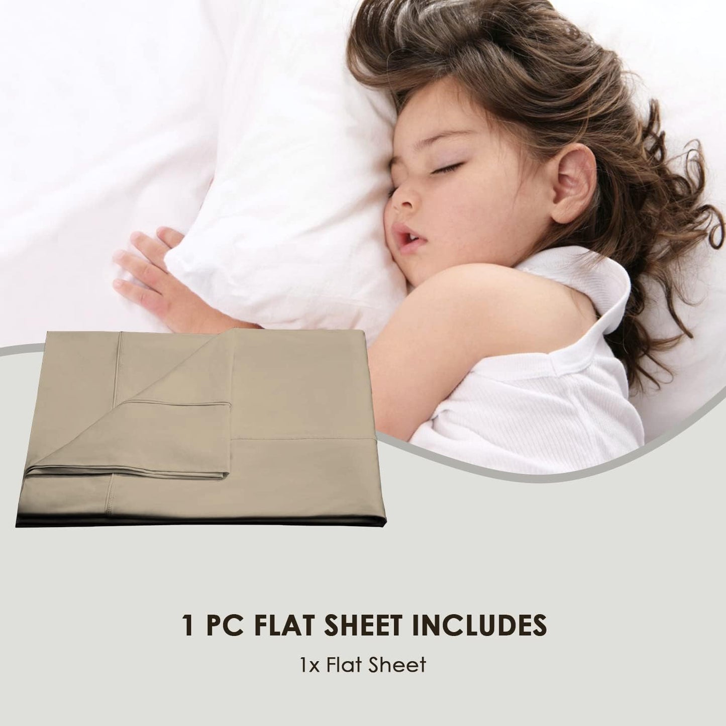 Pizuna Pure 100% Cotton Flat Sheets Only Full Silver (1 PC), 600 Thread Count Long Staple Cotton Crisp Sateen Weave with 4" Hem (Combed Full Flat Sheet Only Cotton)