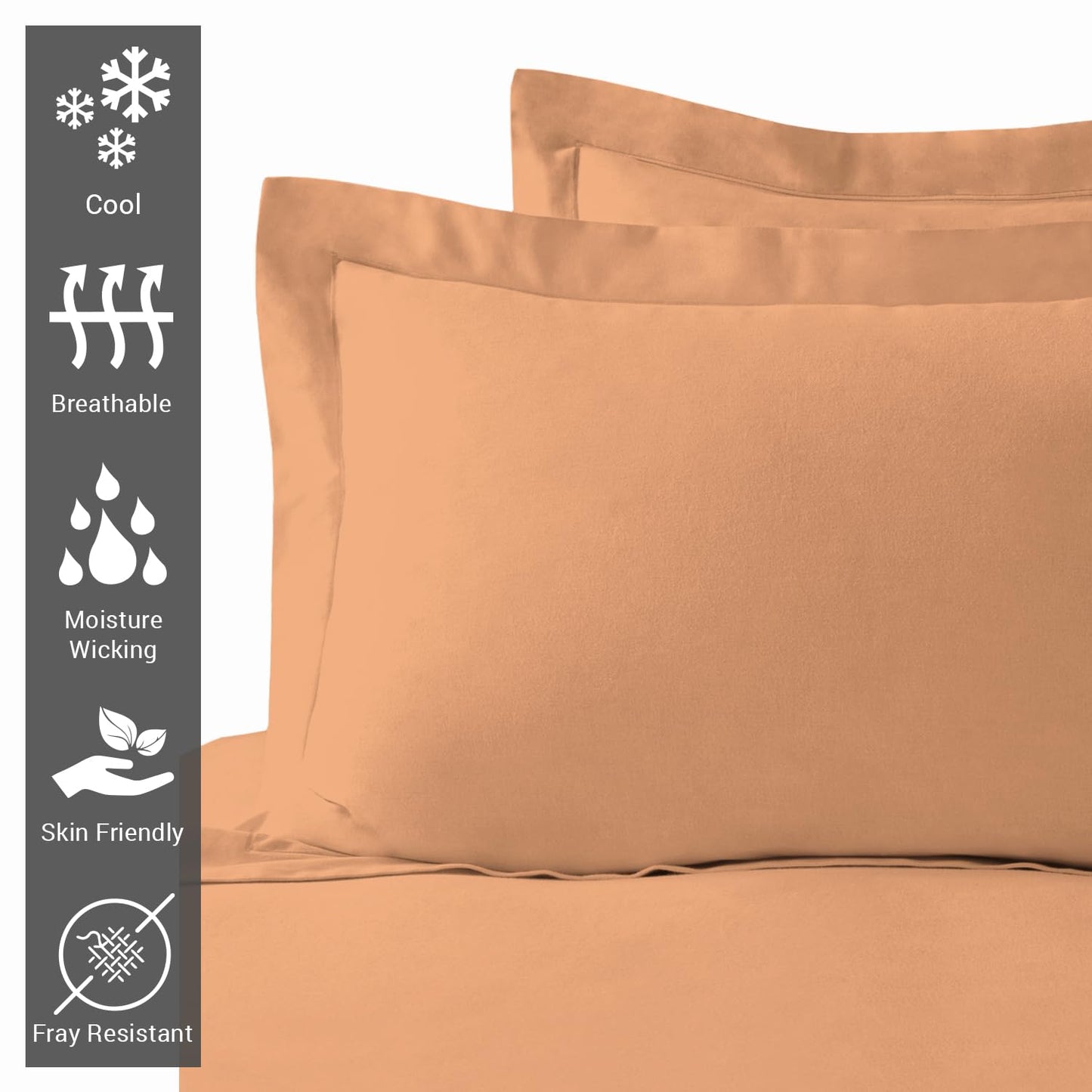 Pizuna Pure 100% Cotton Pillow Shams King Size Set of 2 Baby Blue, Luxurious 400 Thread Count Long Staple Cotton Sateen with Envelope Closure (Combed Baby Blue Cotton Pillow Shams King)