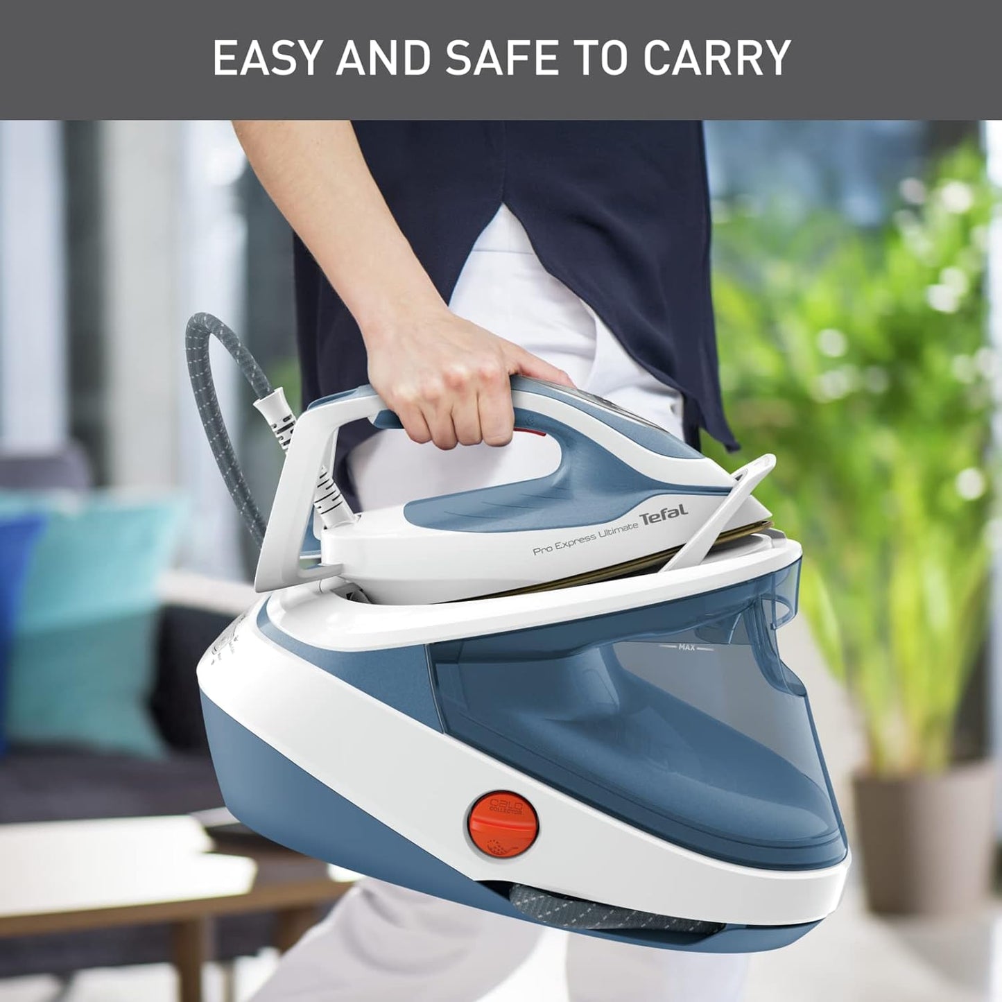 TEFAL Steam Station | Pro Express Ultimate II | Steam Generator Iron Steamer | 1.2 L | 2700 Watts | Durilium Airglide Soleplate | Anti scale | Auto off | Blue & White | 2 Years Warranty | GV9710M0