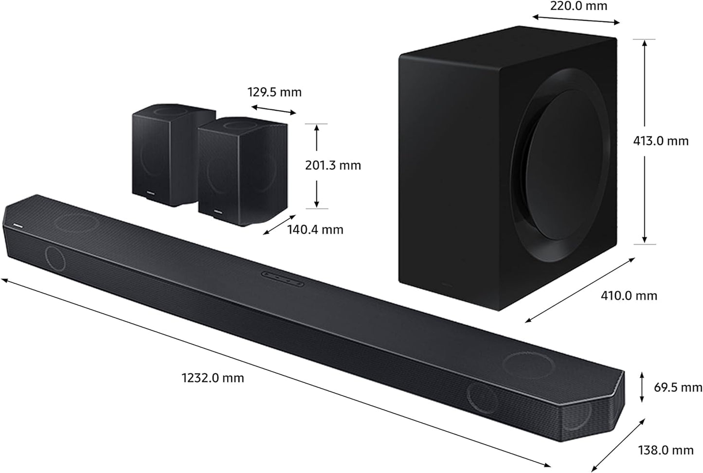 Samsung 160W Sound Tower High Power Party Speaker Water Resistant In Built Battery Bluetooth Connectivity - MX-ST40B/ZN - 2022 Model - 1 Year Warranty (UAE Version)