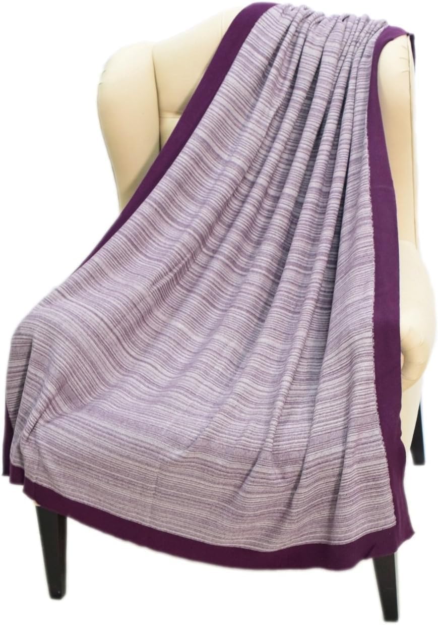 Lavish Touch 100% Cotton Knitted Throw, Blanket for All Season Indoor Outdoor