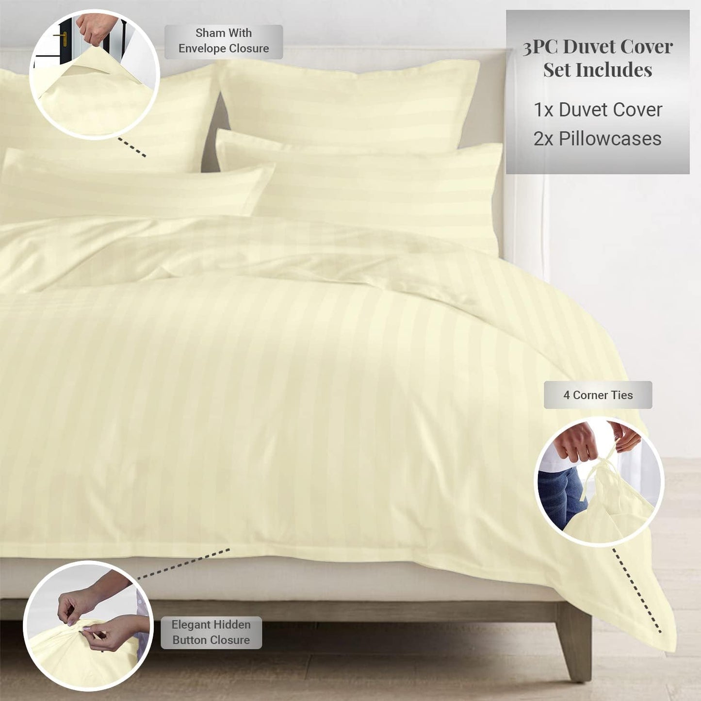 Pizuna Cotton Full Duvet Cover Set, 300 Thread Count Long Staple Cotton Sateen Weave with Button Closure (Combed Checks Luxury Red Cotton Duvet Cover Full)