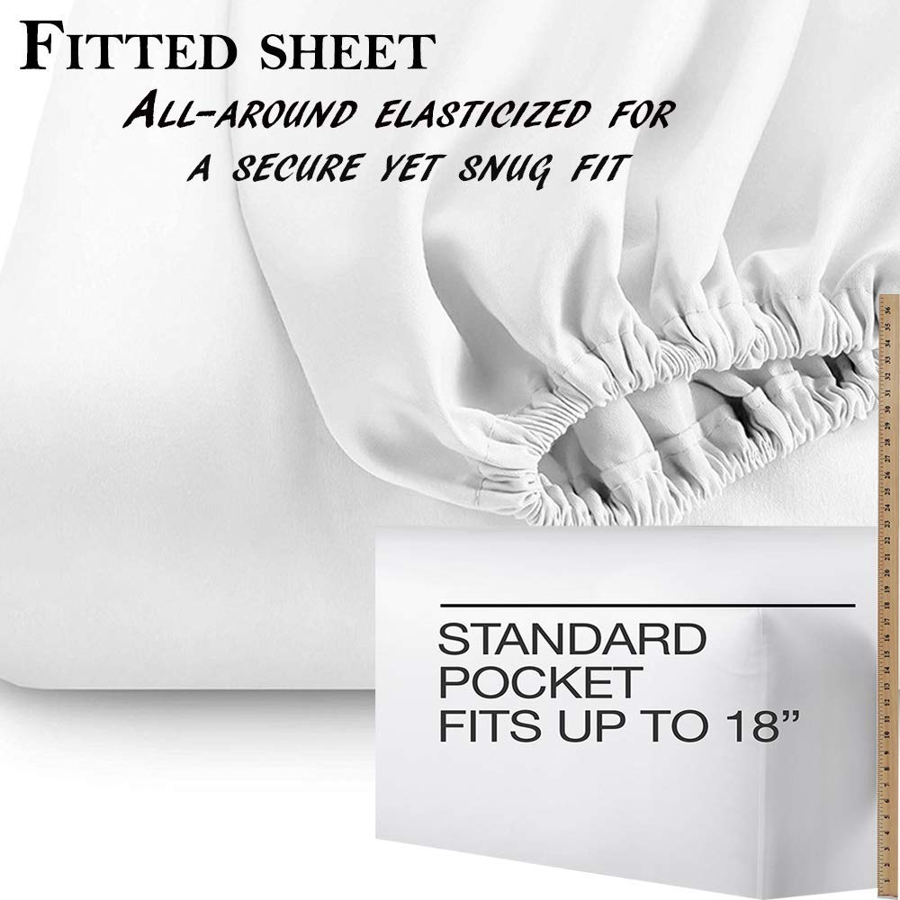 Queen Size Pure Egyptian Cotton Bed Sheets Set, 800 Thread Count Silver Solid (6 PC) Bedding and PillowCases – Egyptian Cotton Sheets Queen Size Bed - Sateen Sheets - 18” Deep Pocket Sheets