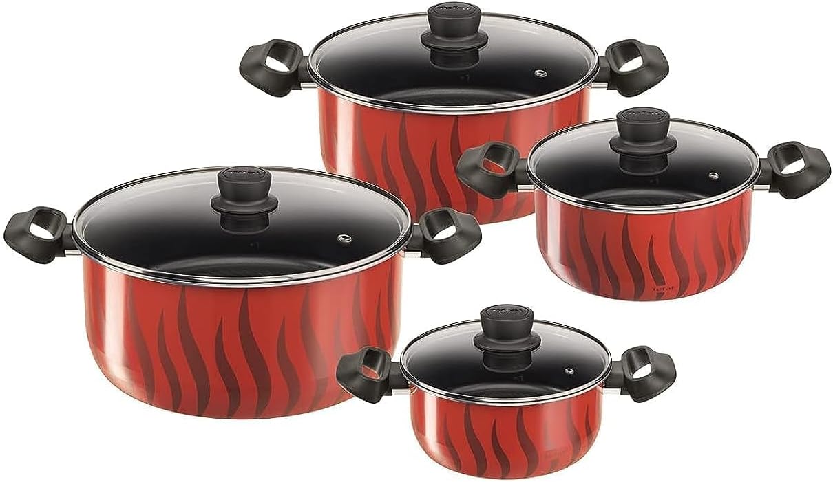 Tefal G6 Tempo Flame 32 Cm Non Stick Frypan With Thermo Spot, Red, Aluminium, C3040883
