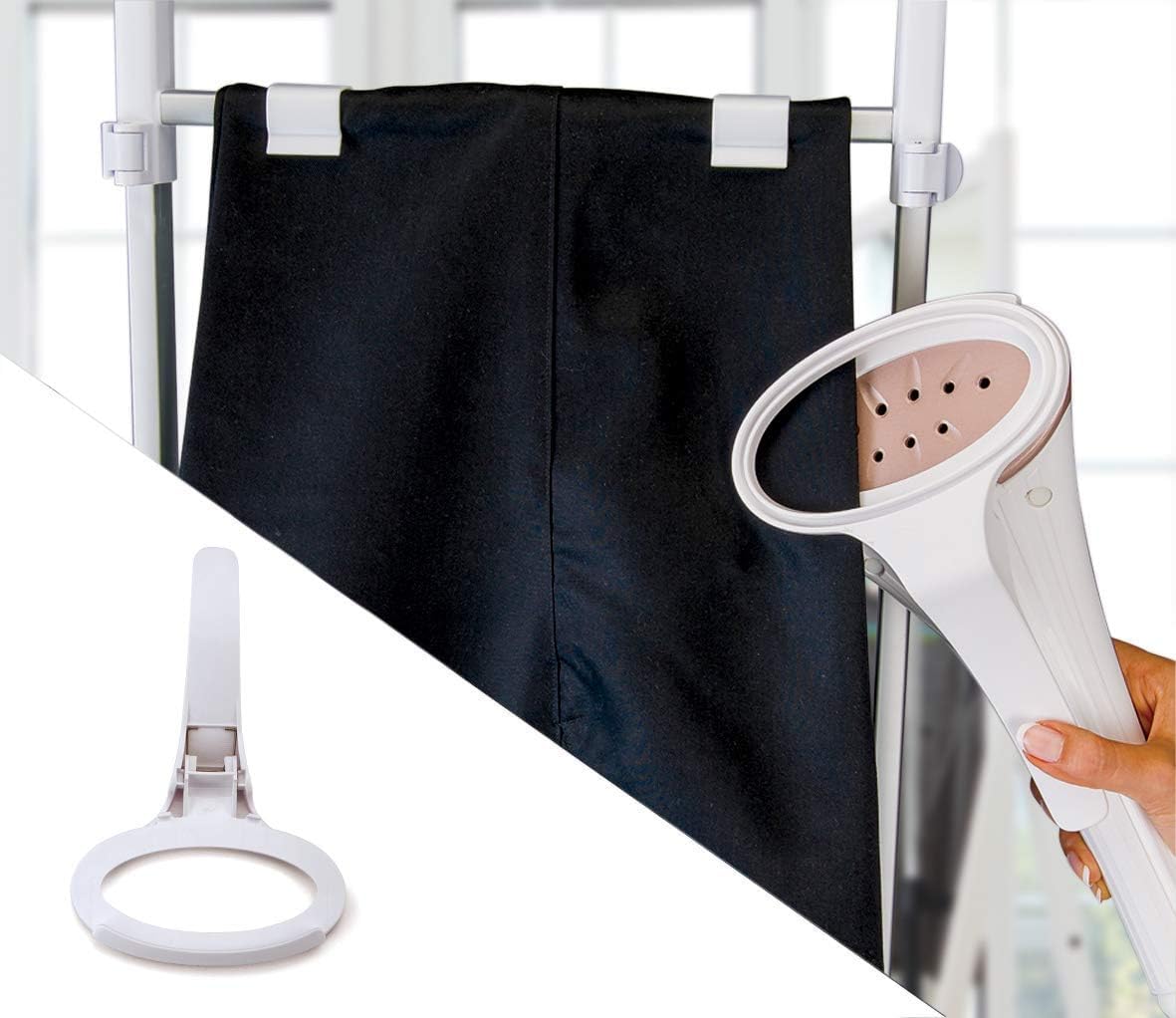 BLACK+DECKER 2400W 1.5L Upright Garment Steamer 35gm/min Steam, With Adjustable Double Poles Rotary Wheels, Multiple Attachments, For Quick Wrinkle Free&Santized Garment GST2400-B5
