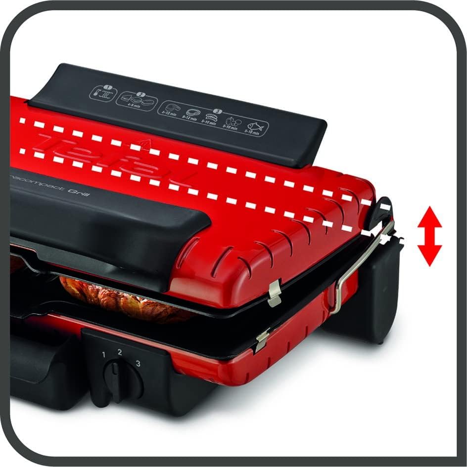 TEFAL Grill | Ultra compact Barbecue / BBQ Grill / Sandwich Maker | 1700 watts | Silver | 2 Years Warranty | GC302B28