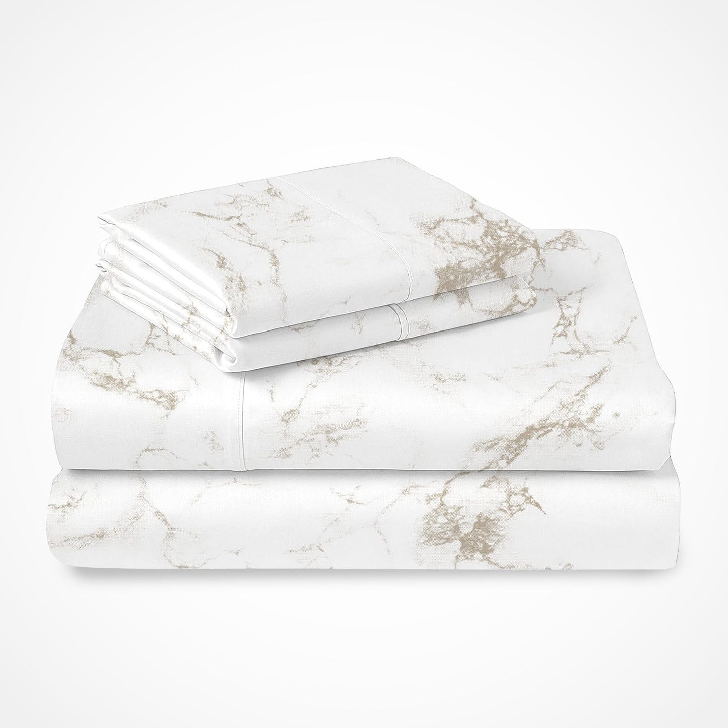 Pizuna Pure 100% Cotton Twin XL Bed Sheet Set White, 400 Thread Count Cozy Luxury Long Staple Cotton Sateen Weave Bedsheet Set (1 Flat Sheet, 1 Fitted Sheet, 1 Pillowcase)