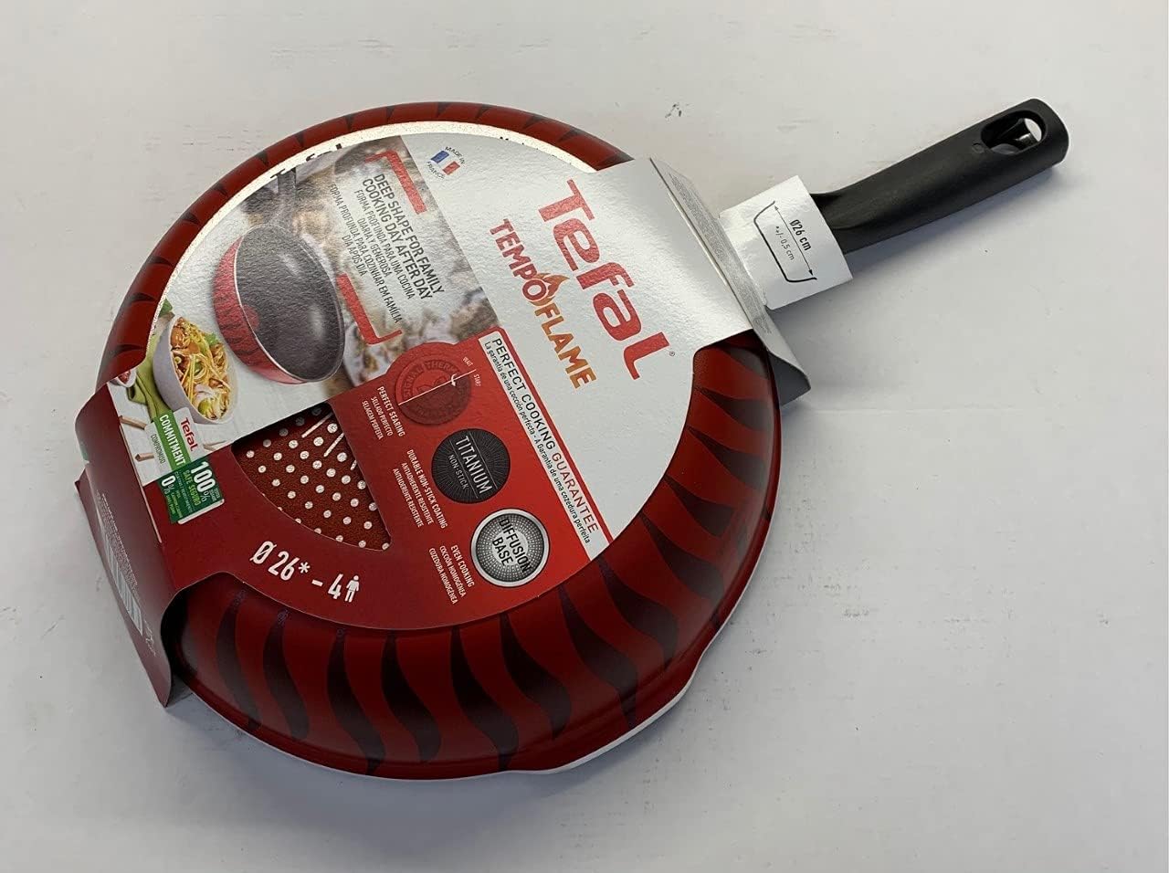 Tefal G6 Tempo Flame 32 Cm Non Stick Frypan With Thermo Spot, Red, Aluminium, C3040883