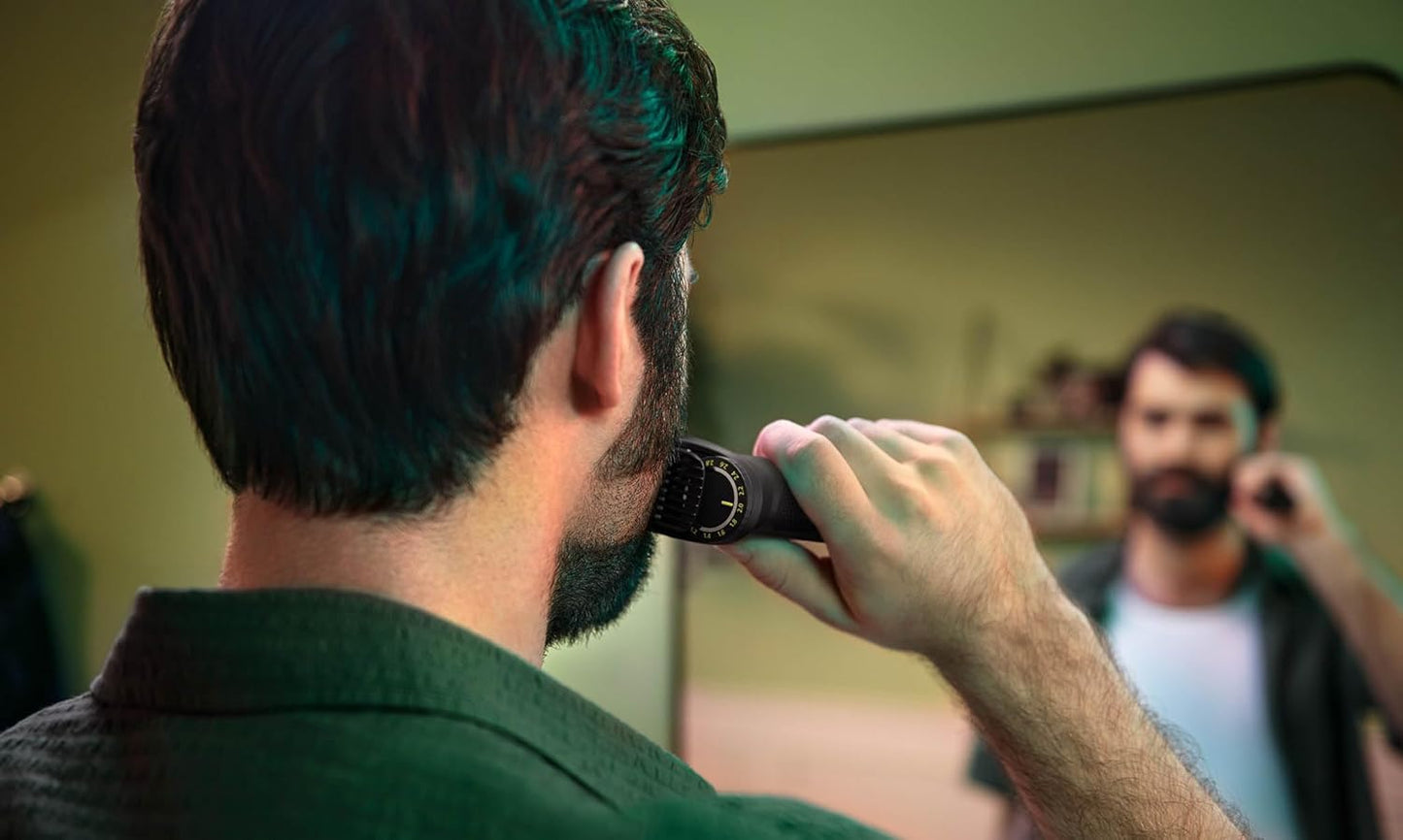 Philips Multigroom Series 3000 for Face, 6-in-1 Grooming Kit for beard, moustache, nose & ear hair, cordless, 60 min runtime, 16h full charging time, MG3710/33,Black