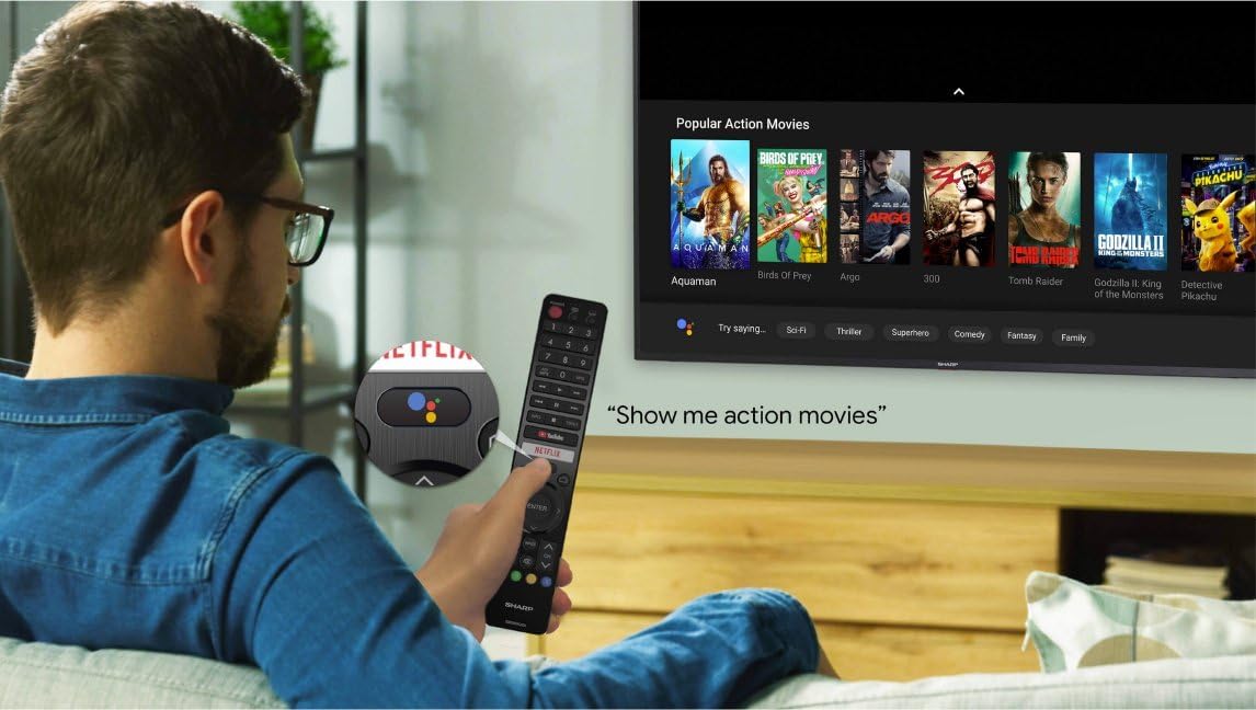 Sharp 70 Inch AQUOS XLED 4K Ultra HD Mini LED Google Android TV Black Model 4T-C70BK1X - 1 Year Warranty.