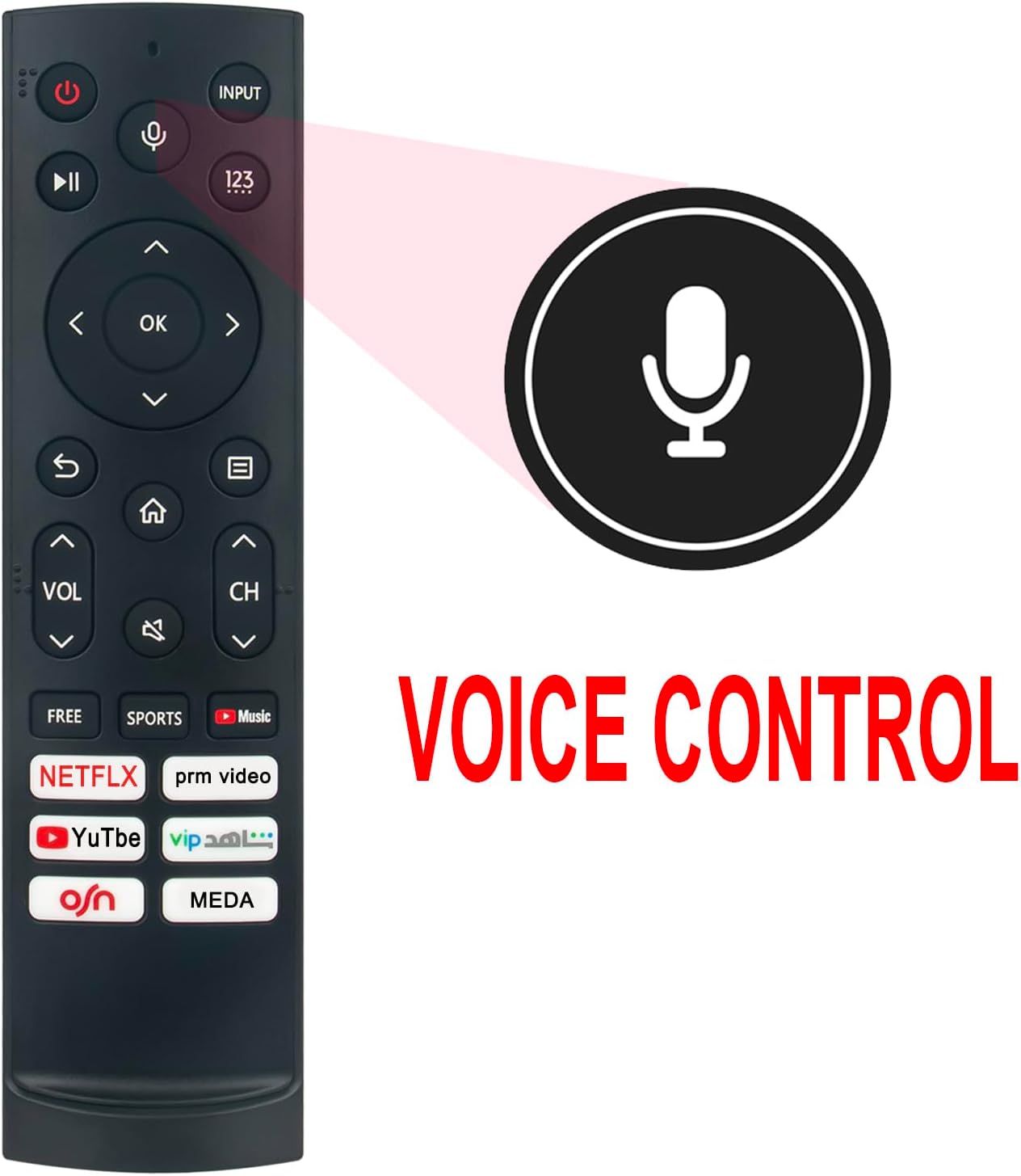 Allimity ERF3F90H Replacement Voice Remote Control sub ERF3A80 ERF3B80H ERF3C80H ERF3D80H ERF3E80H ERF3H80H ERF3I80H EN2J30H EN6A64H ERF3F90H Remote fit for Hisense QLED 4K TV