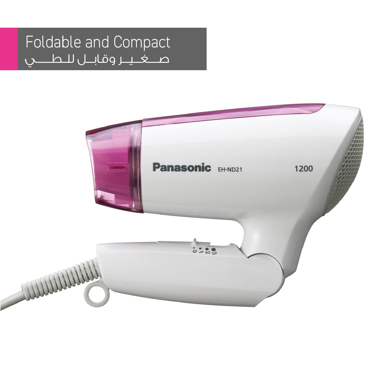 Panasonic EH ND21 Hair Dryer 1200W Quick Compact Gentle Drying, White, EHND21