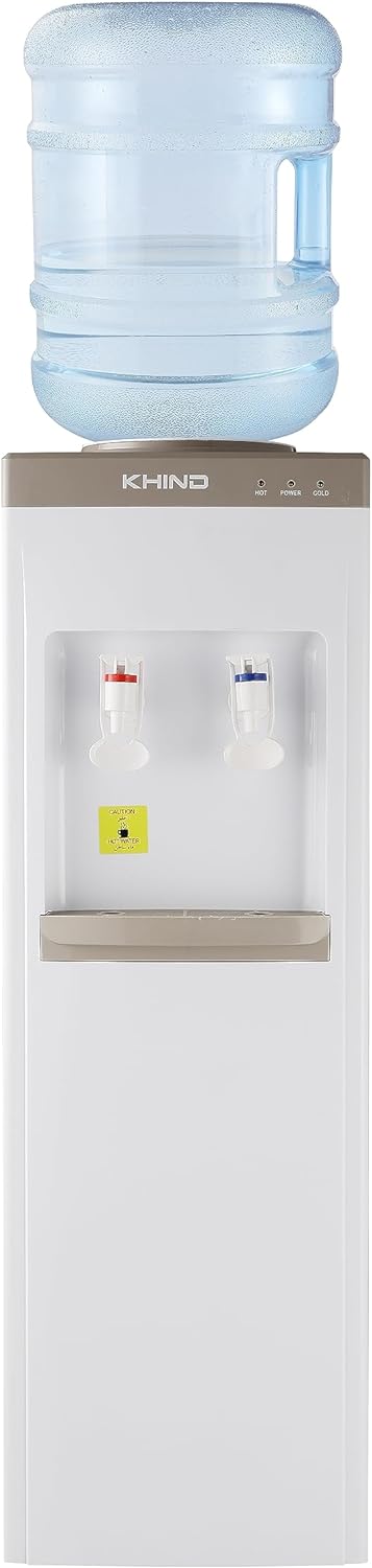 KHIND 7 Liters Freestanding Water Dispenser with Auto Suction Pump, Hot, Normal, & Cold Water Dispensing, Bottom Load, Child Lock, Intelligent Indicator Lights, Black - WD-3BP- Made In China