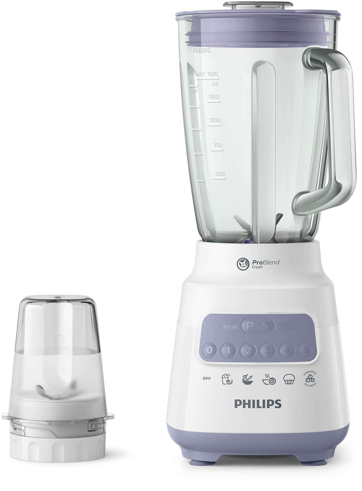 Philips Series 5000 Blender Core HR2222/01,5 preset settings,Piano buttons,700W, Lavender
