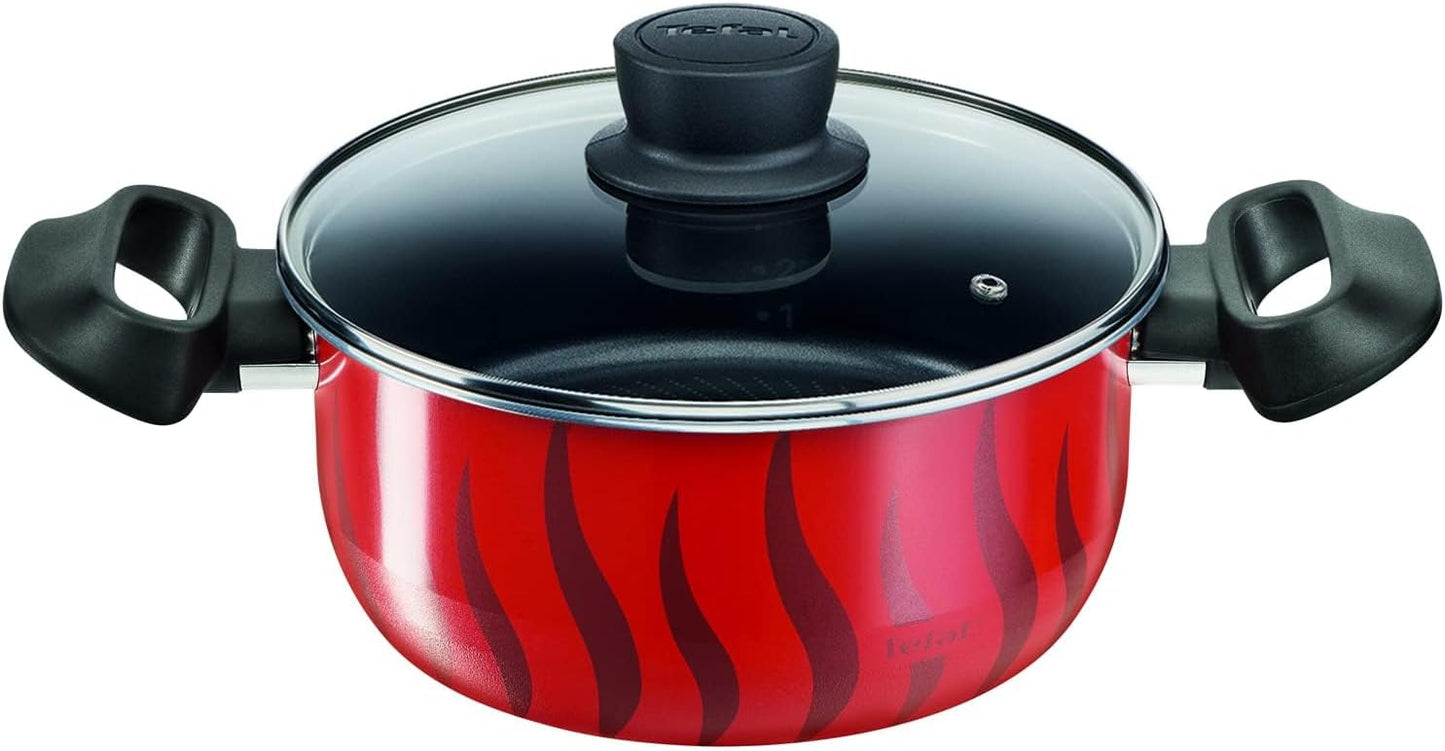 Tefal G6 Tempo Flame 32 Cm Non Stick Frypan With Thermo Spot, Red, Aluminium, C3040883