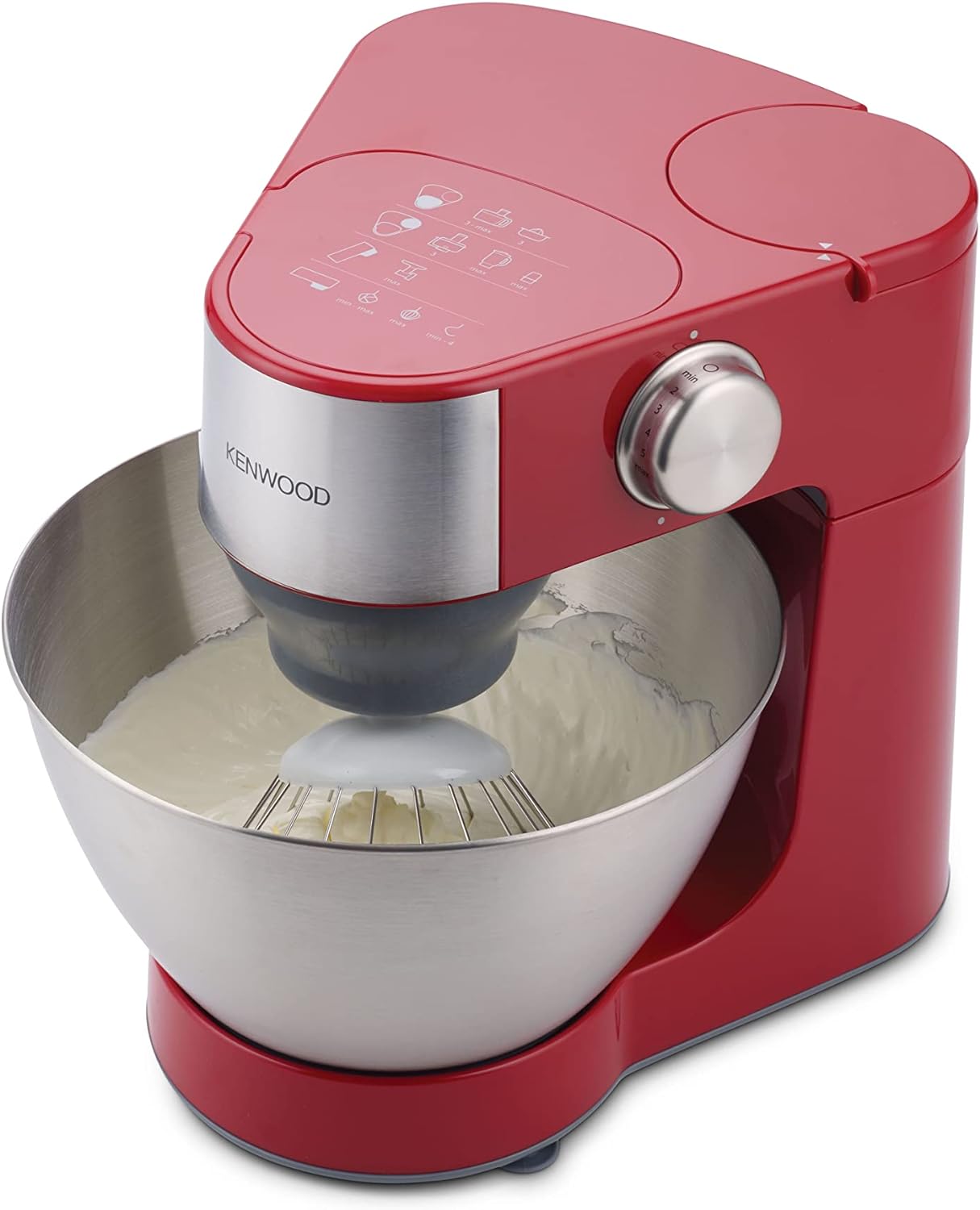 KENWOOD Stand Mixer Kitchen Machine PROSPERO 900W with 4.3L Stainless Steel Bowl, K-Beater, Whisk, Dough Hook, Glass Blender, Meat Grinder, Food Processor, Juicer, Citrus Juicer KM241002 Red