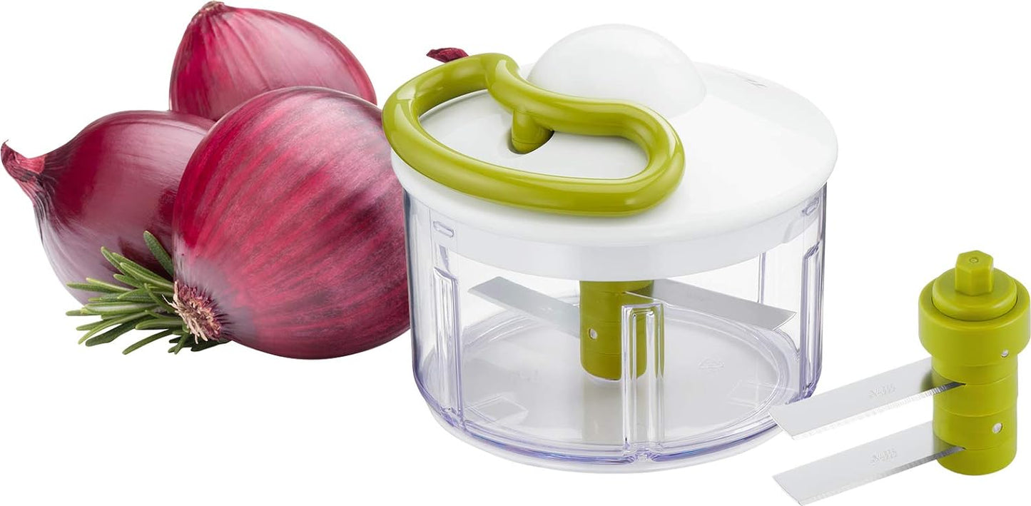 Tefal 5-Second Chopper, 900 ml, Manual Food Chopper and Mixer, Easy to Use, Stainless Steel Blades, Safe to Use, Versatile Results, Vegetables, Onions, Hummus, Guacamole, Herbs And Nuts, K1320404