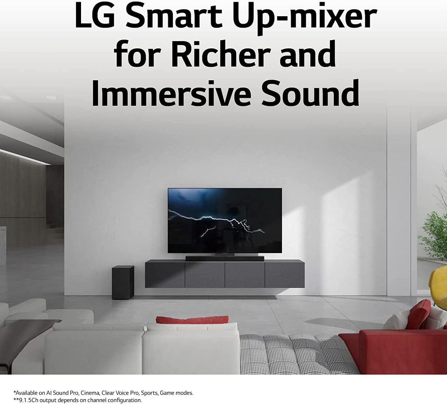 LG Sound Bar SC9S, 3.1.3ch, 400W, Perfect Matching for OLED C TV with IMAX Enhanced and Dolby Atmos
