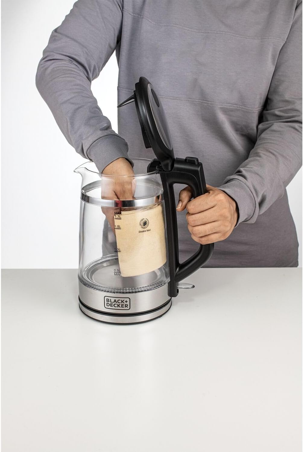 Black+Decker Concealed Coil Kettle, White, 1.7 Litres, Jc70-B5"Min 1 year manufacturer warranty"
