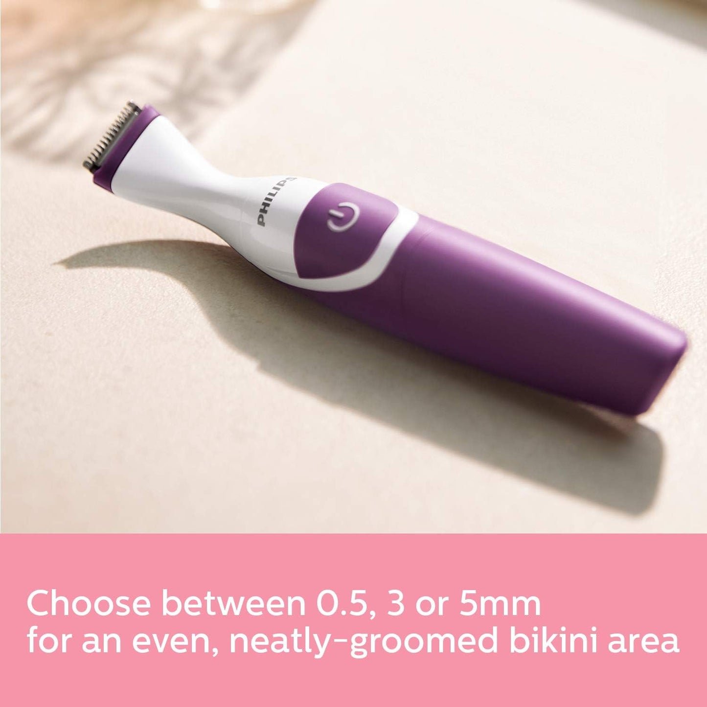 PHILIPS Essential Bikini Trimmer. Trim. Shave & Style. Mini Shaving Head Included. Portable. Battery , Brt38315, Whitepurple