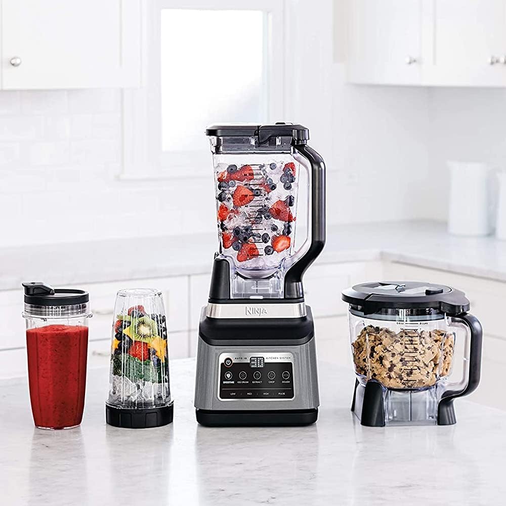 Ninja 3-IN-1 Food Processor 1200 W, Black/Gray, BN801ME