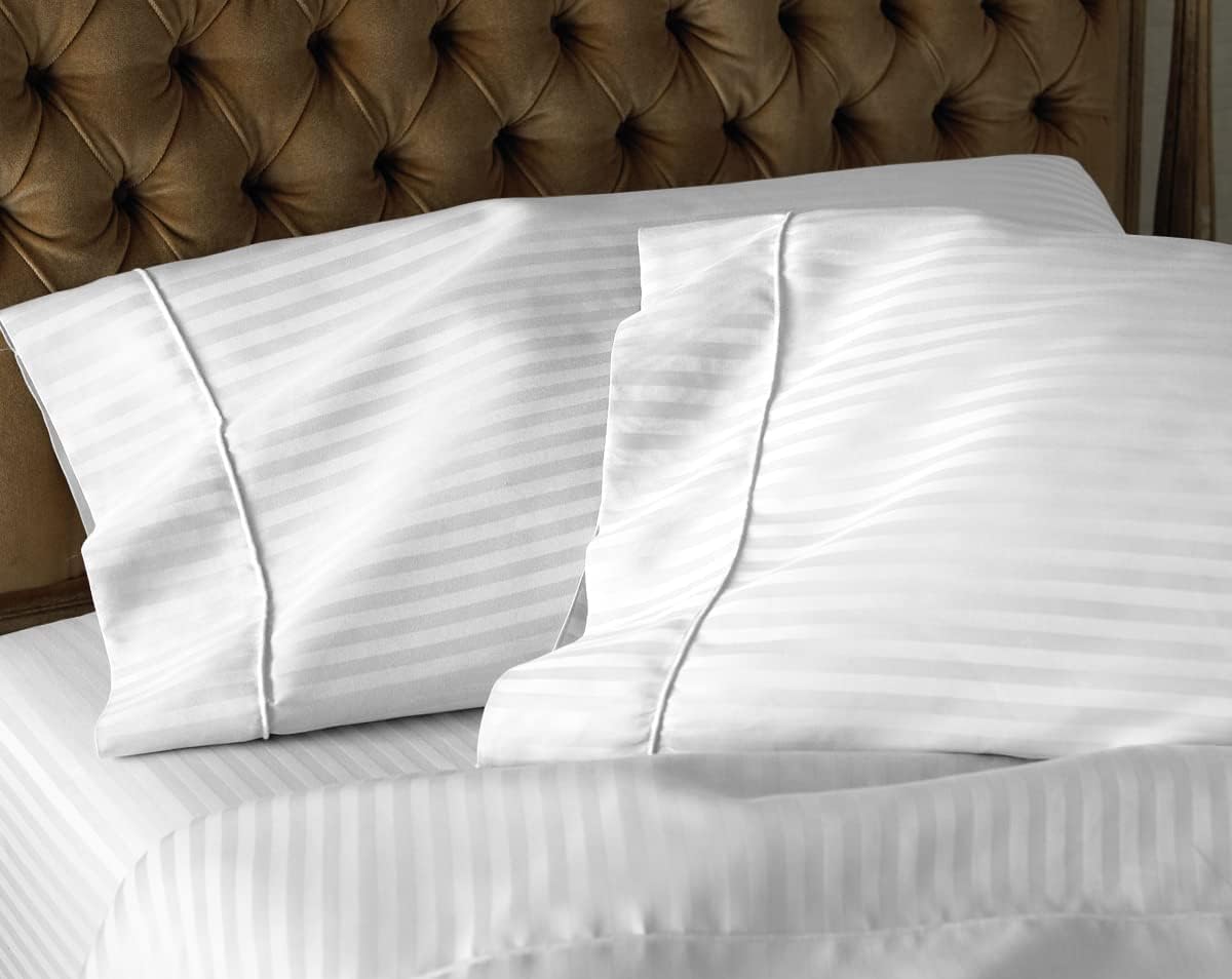 Split Top California King Sheets Split Head California King Sheets Sets for Adjustable Beds- 100% Egyptian Cotton 800TC Split Head Flex Top 18" Deep Pocket - 32" Top Split Cal-King, Dark Grey Stripe