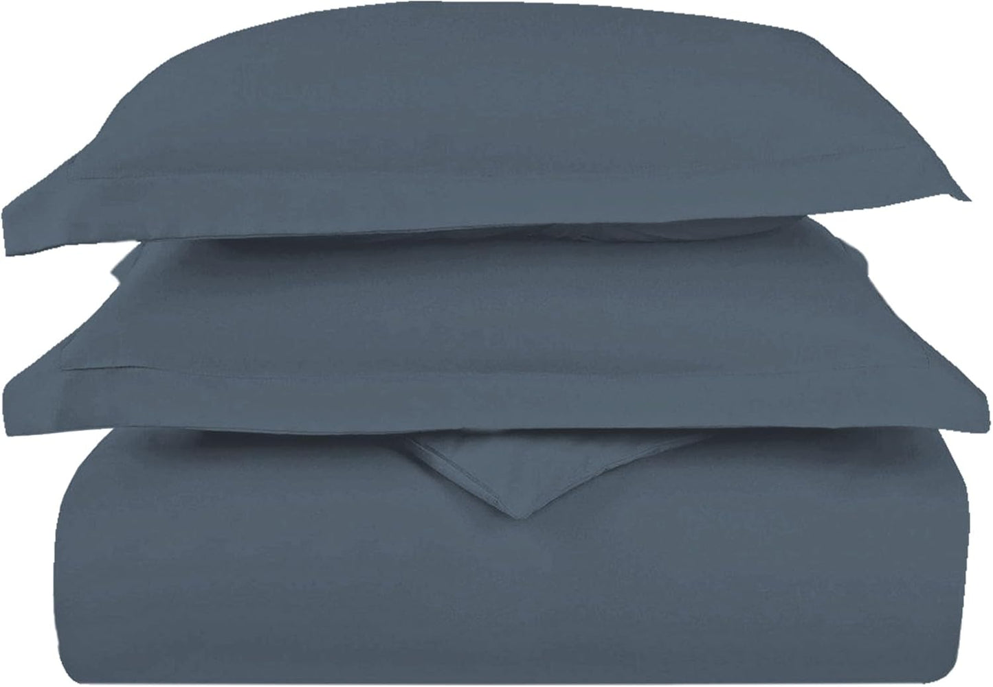 Pizuna Pure 100% Cotton King Duvet Cover Set, 1000 Thread Count Long Staple Cotton Thick Sateen Weave with Button Closure (Combed Baby Blue Cotton Duvet Cover King)