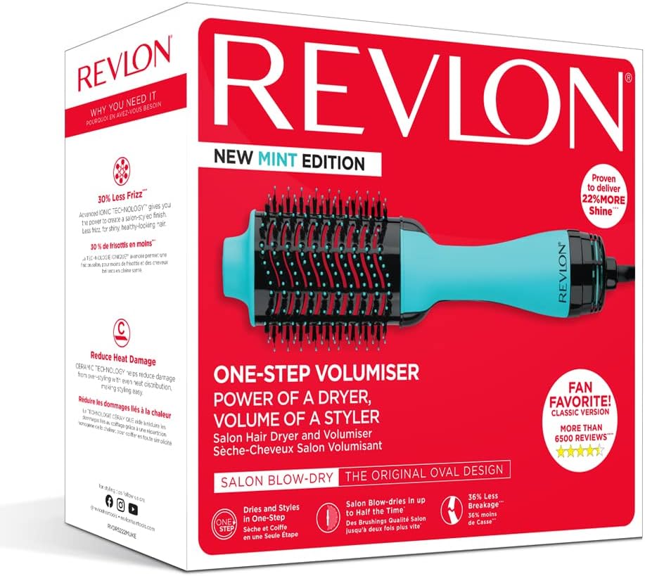 Revlon RVDR5282 One-Step Combo Pack 1 Volumiser + Paddle Brush Styler - Black