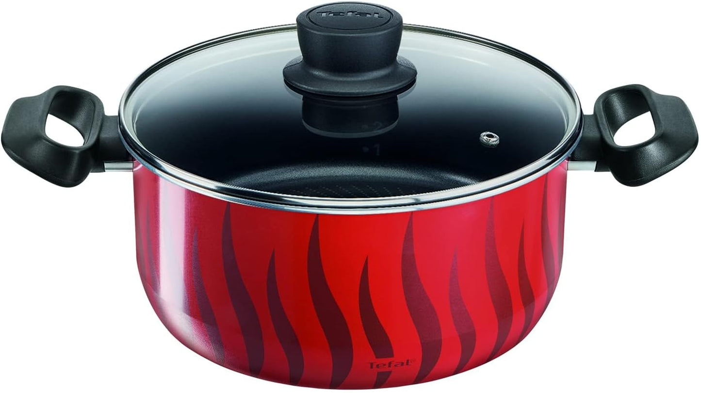 Tefal G6 Tempo Flame 32 Cm Non Stick Frypan With Thermo Spot, Red, Aluminium, C3040883