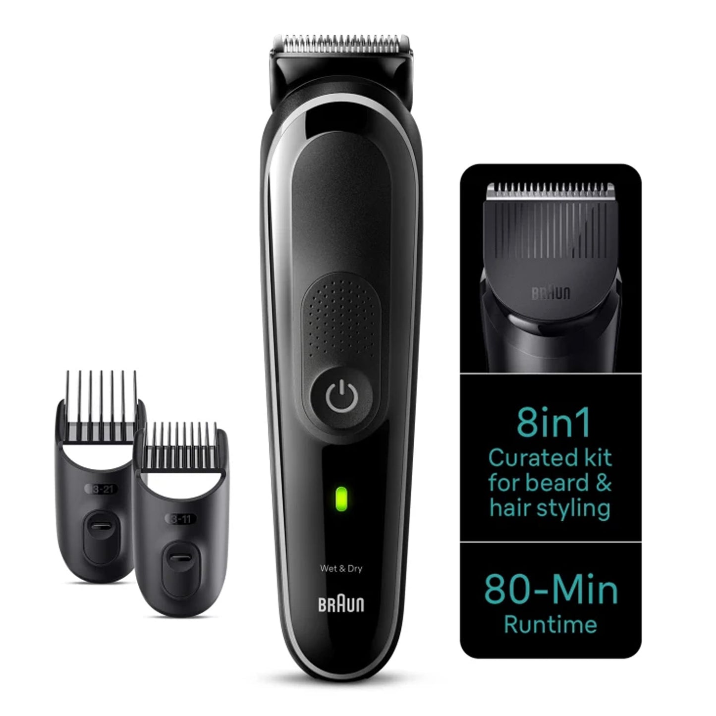 Braun Mgk 3245 All-In-One Trimmer 7-In-1 Beard Trimmer, Hair Clipper, Detail Trimmer, Rechargeable, With Gillette Proglide Razor, Blackblue