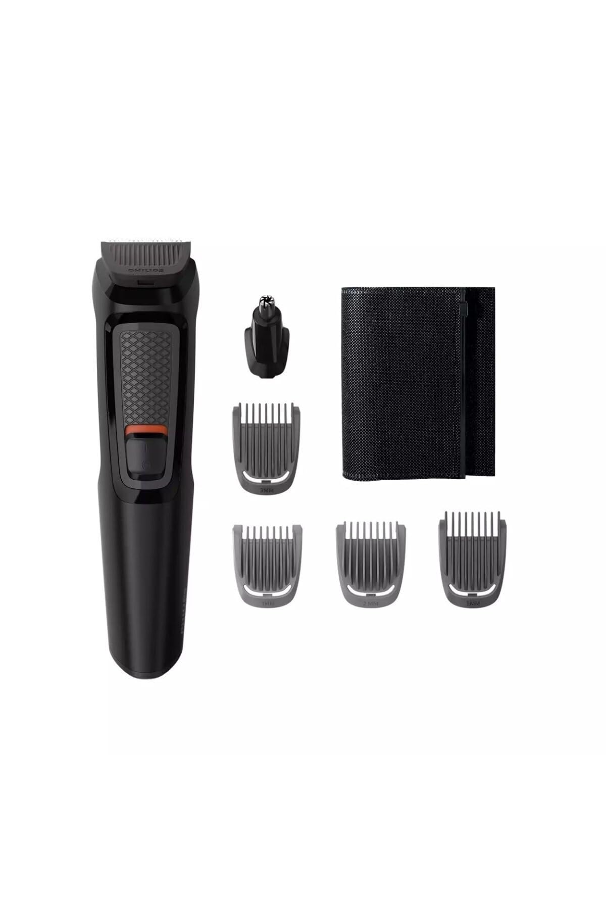 PHILIPS Multigroom Series 3000 6 in 1 Face mg3710/15 Shaver Black, Rectangle, Stainless Steel, Beard, Ear, Eyebrow, Nose, 60 min, Integrated