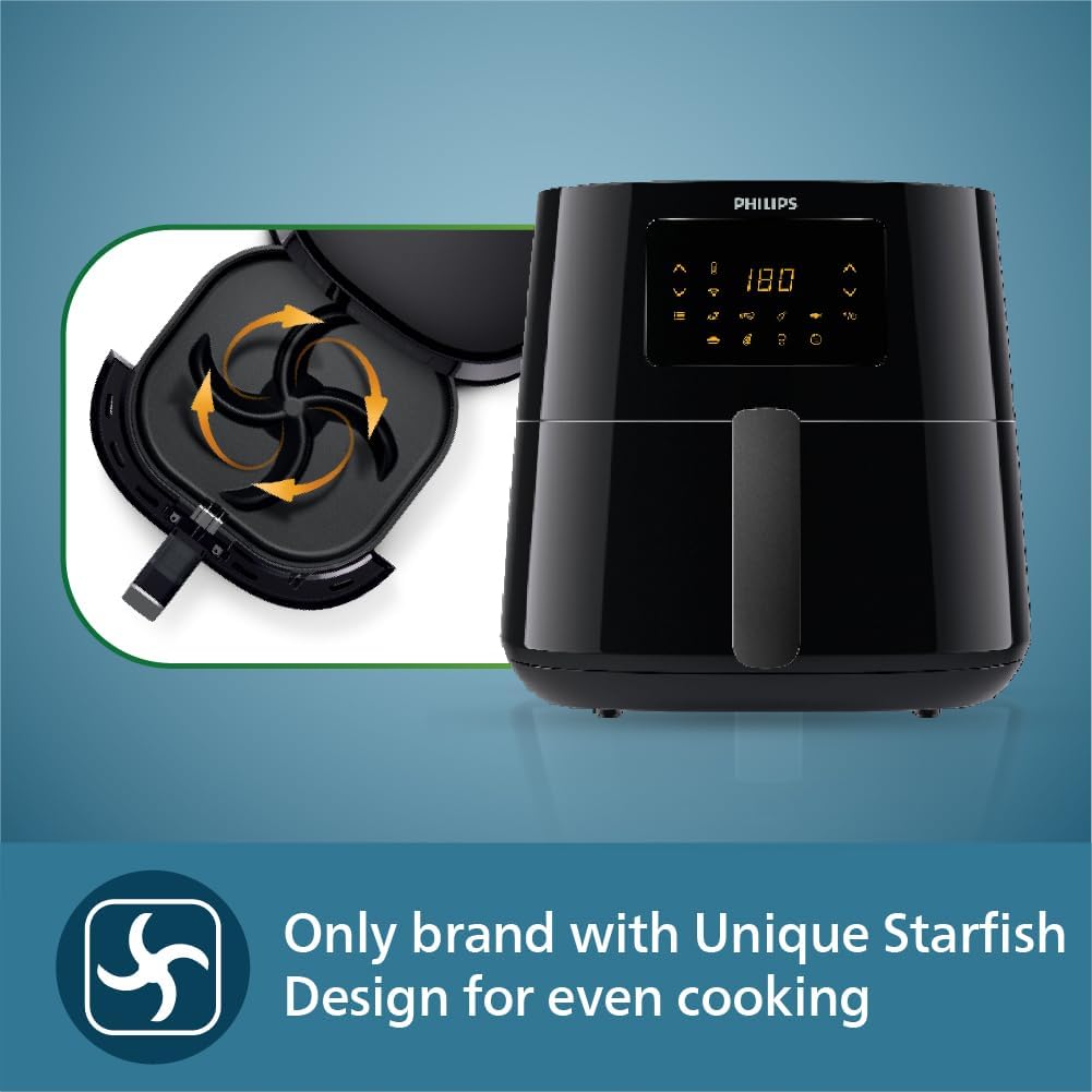 PHILIPS Digital XL Airfryer HD9280/90, 6.2 Ltr, (Wifi enabled), Touch Panel, 5000 Series XL (1.2kg), Rapid Air Technology