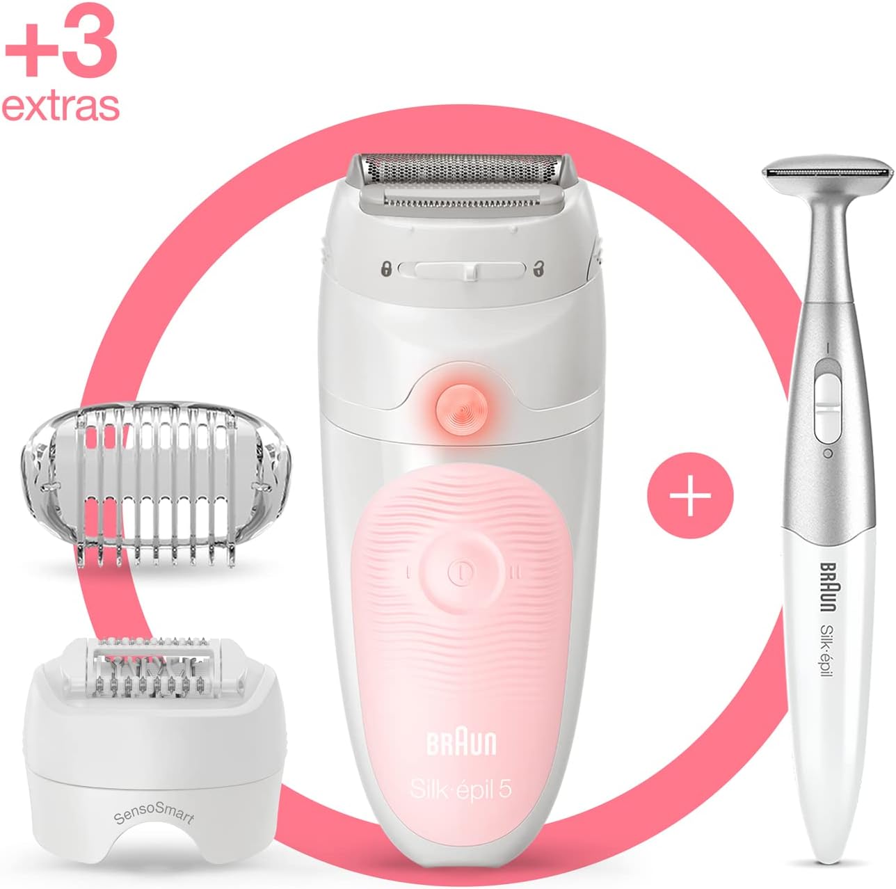 Braun Silk-Epil 5 5-541 Wet & Dry Epilator With 4 Extras