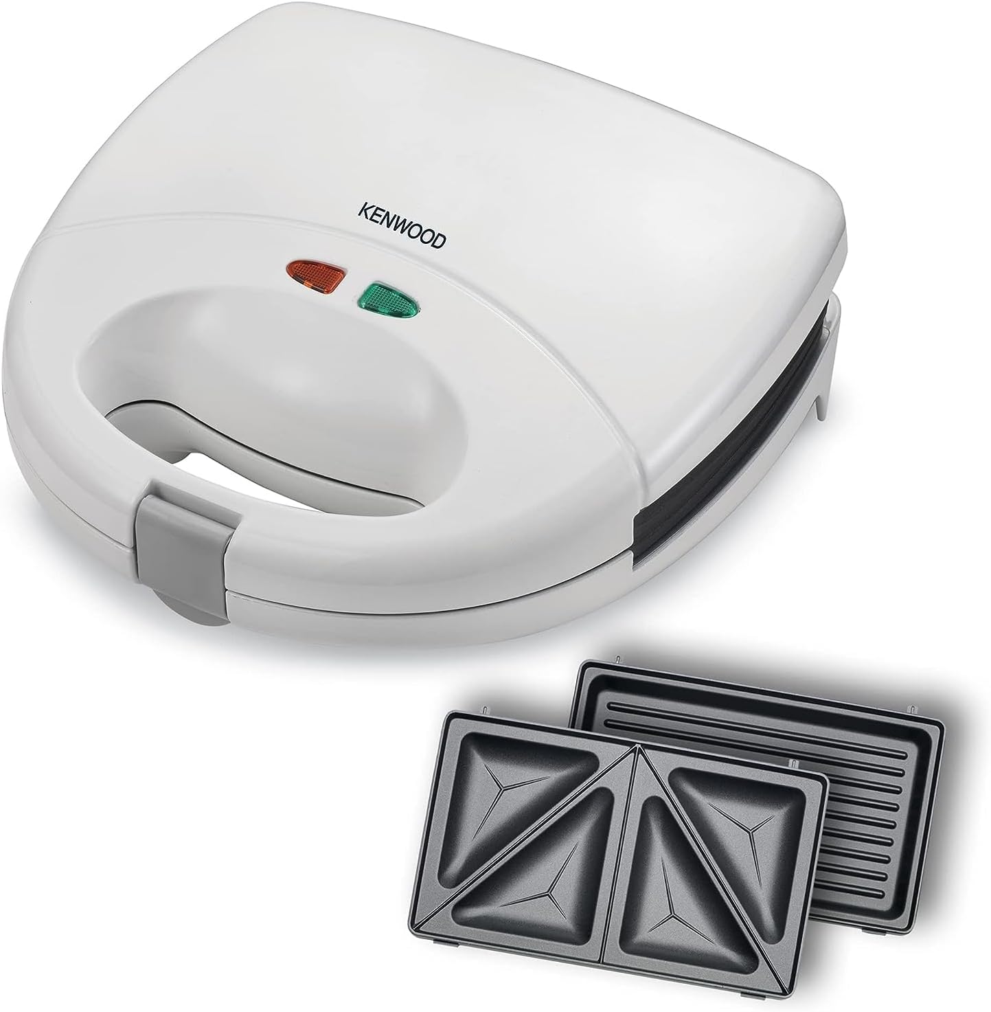 KENWOOD 2-in-1 Sandwich Maker & Grill with 2 Sets of Non Stick Multifunctional Plates for Grilling and Toasted Sandwiches SMP02.000WH White